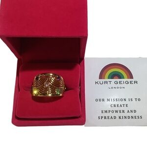 Kurt Geiger London Southbank Cut Out Cocktail Ring 8 New